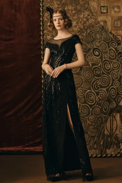 BABEYOND Evening Dresses | Formal Dresses<Sophisticated Geometric Flow Beaded Evening Gown