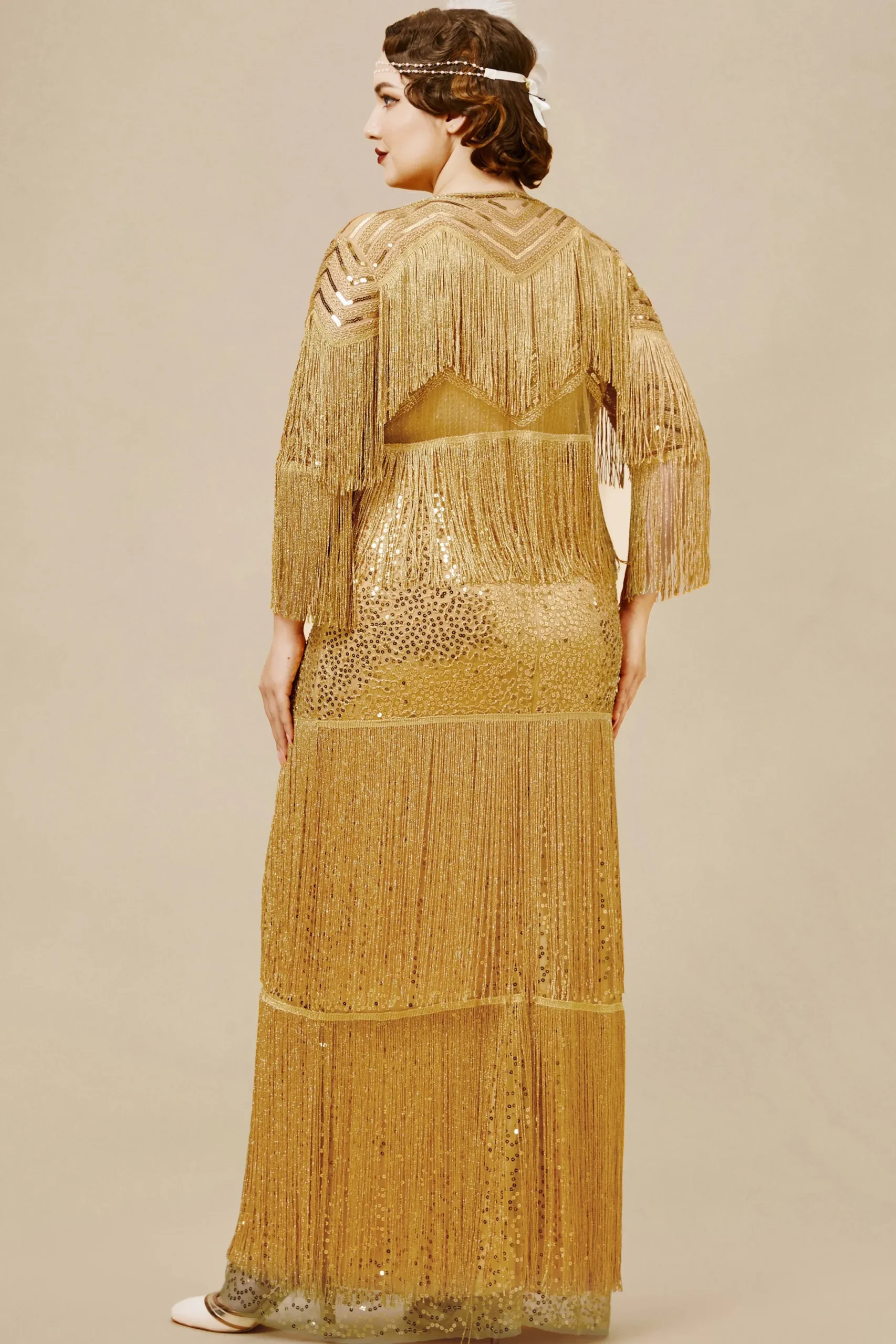BABEYOND Evening Dresses | Fringe<Strap V Neck Sequin Dress With Shawl