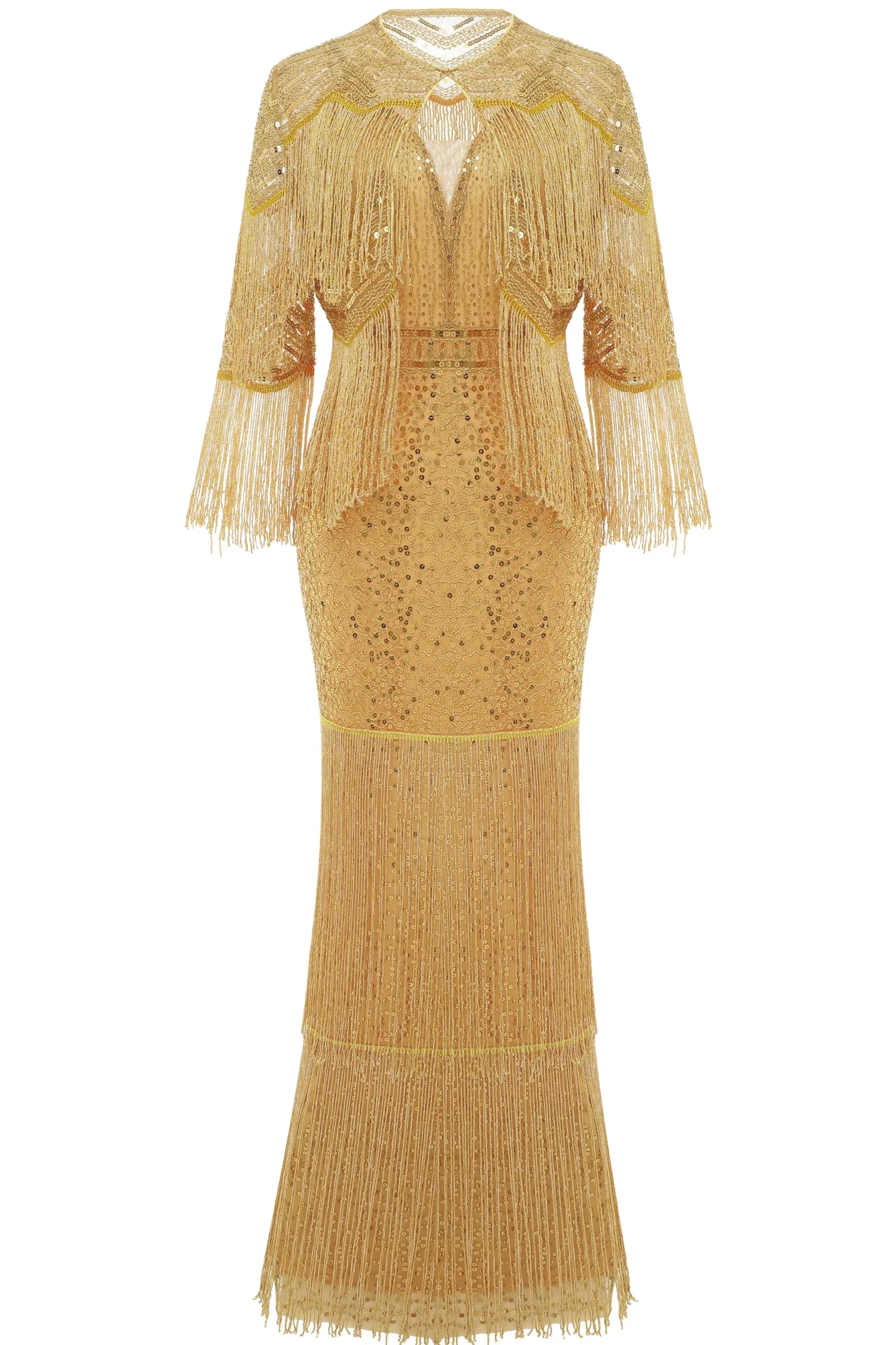 BABEYOND Evening Dresses | Fringe<Strap V Neck Sequin Dress With Shawl