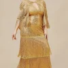 BABEYOND Plus Size<Strap V Neck Sequin Plus Size Dress With Shawl