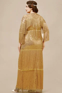 BABEYOND Plus Size<Strap V Neck Sequin Plus Size Dress With Shawl