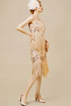 BABEYOND Flapper Dresses | Fringe<Streamlined Sequin Fringe Flapper Dress