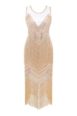 BABEYOND Flapper Dresses | Fringe<Streamlined Sequin Fringe Flapper Dress