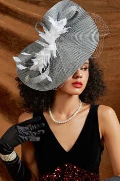 BABEYOND Fascinators<Stunning Sweep-Brim Feather Fascinator