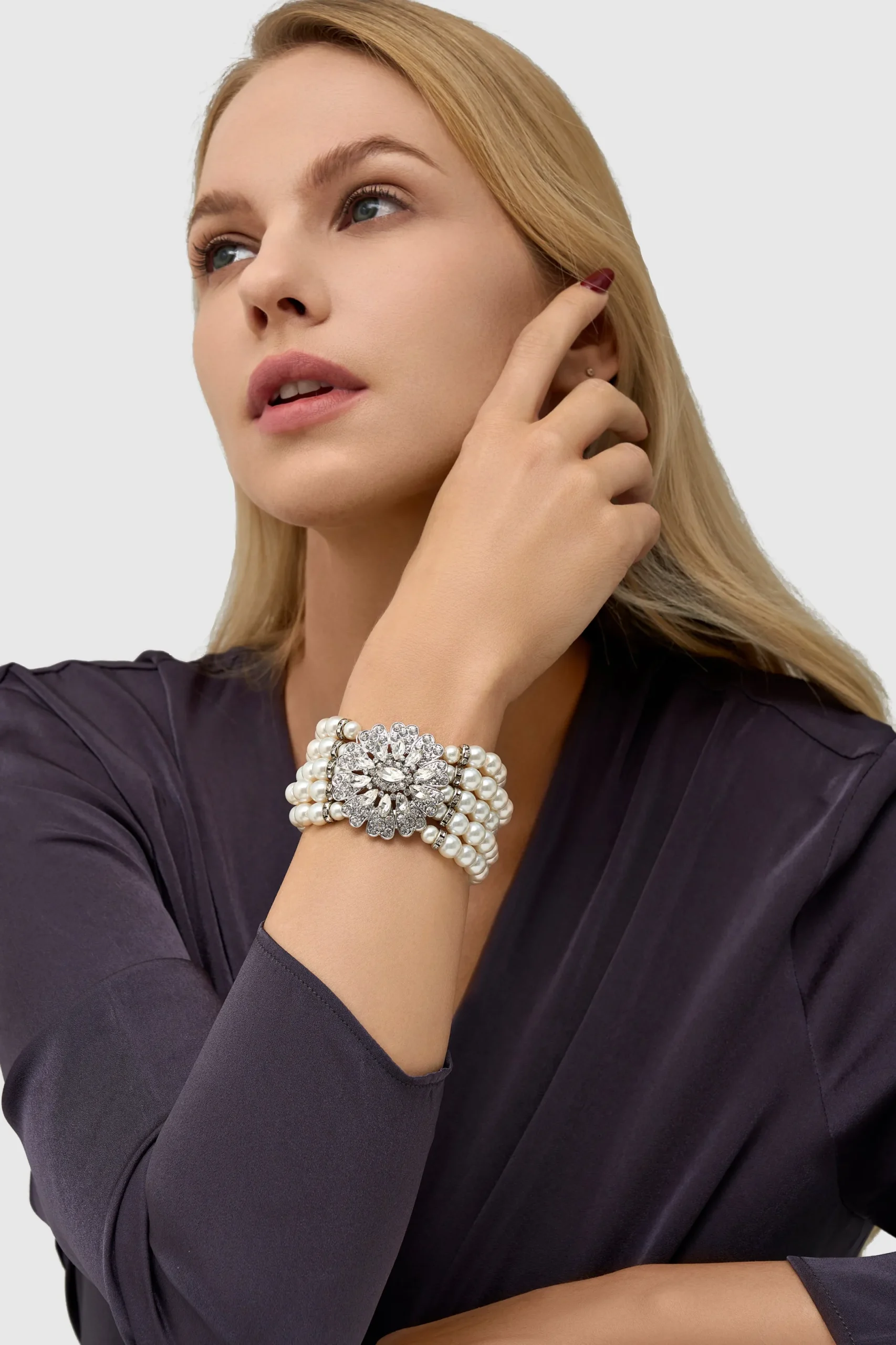 BABEYOND Bracelets | Pearl<Stunning Zircon Studded Pearl Bracelet