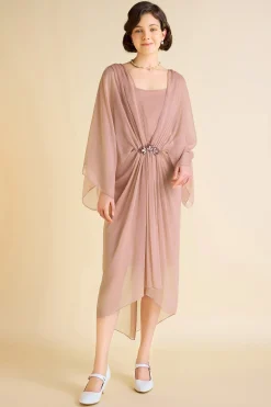 BABEYOND Day Dresses<Stylish Batwing Sleeves Pleated Day Dress