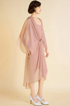BABEYOND Day Dresses<Stylish Batwing Sleeves Pleated Day Dress