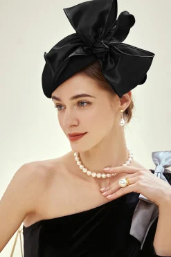 BABEYOND Fascinators<Stylish Bow Knot Pillbox Fascinate Hat