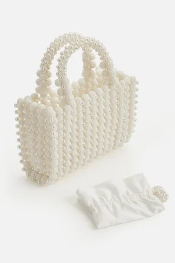BABEYOND Handbags | Vintage<Top Handle Pearl Beaded Evening Bag
