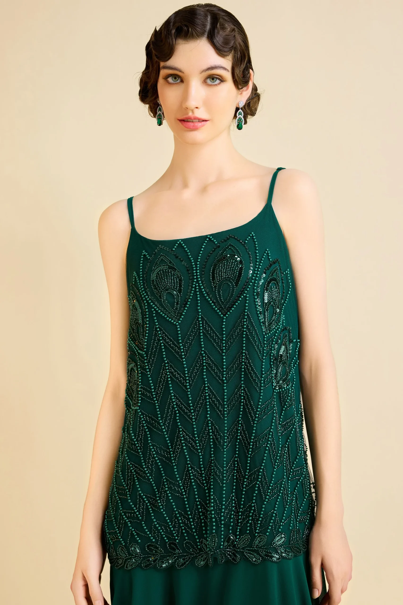 BABEYOND Flapper Dresses | Wedding Dresses<Unique Flounce Hem Peacock Cocktail Dress