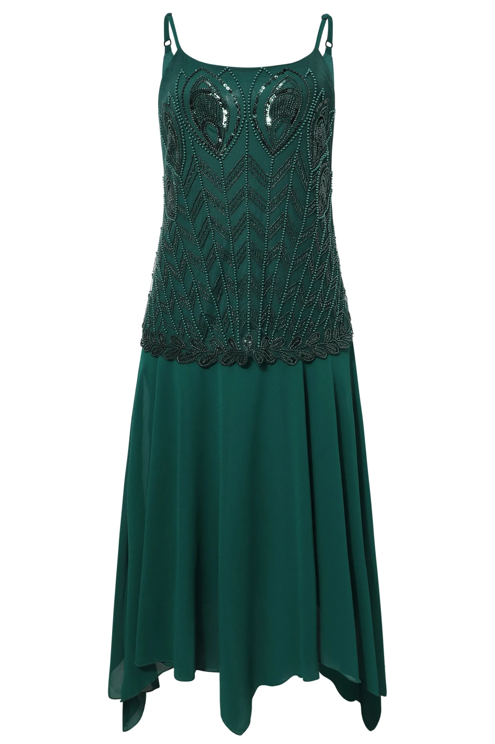 BABEYOND Flapper Dresses | Wedding Dresses<Unique Flounce Hem Peacock Cocktail Dress