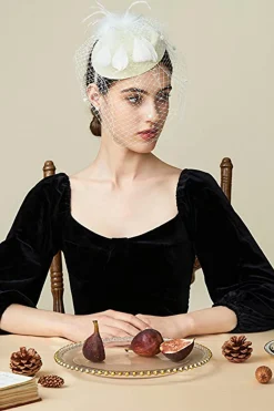 BABEYOND Fascinators<Vintage Feather Veil Fascinator