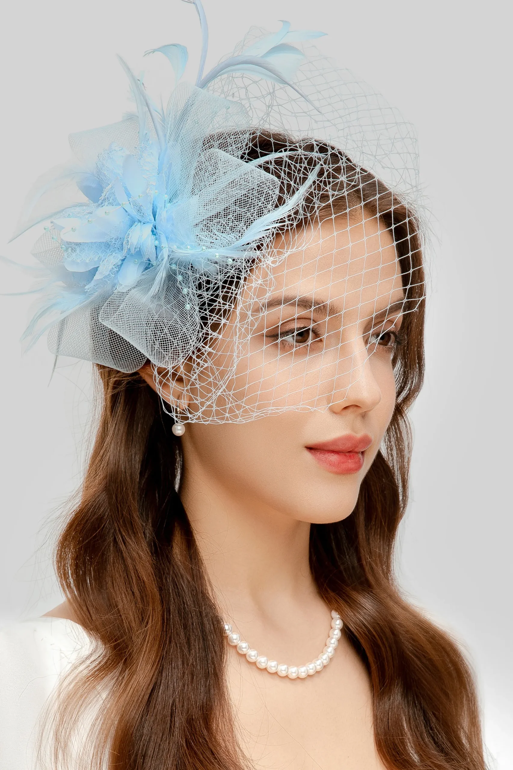 BABEYOND Fascinators<Vintage Feathers Floral Veil Fascinator