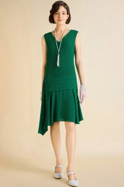 BABEYOND Day Dresses<Vintage Irregular Ribbon Pleated Day Dress