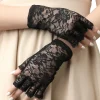 BABEYOND Gloves<6.3" Vintage Lace Up Fingerless Gloves