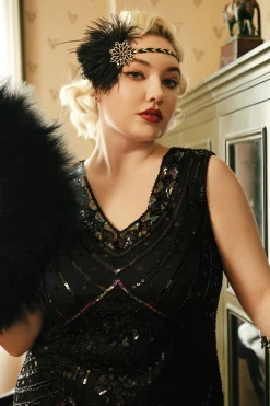 BABEYOND Feather | Rhinestone<Vintage Ostrich Feather Headband
