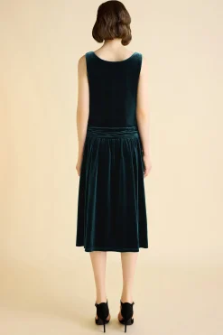 BABEYOND Velvet | Evening Dresses<Vintage Velvet Pleated Waist Belt Evening Gown