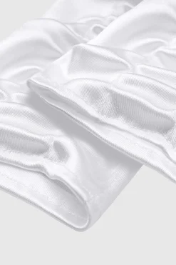BABEYOND Gloves<20.5" Wave Pleated Satin Stretchy Gloves