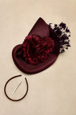 BABEYOND Fascinators | Lady<Wide Brim Flat Floral Irregular Fascinator